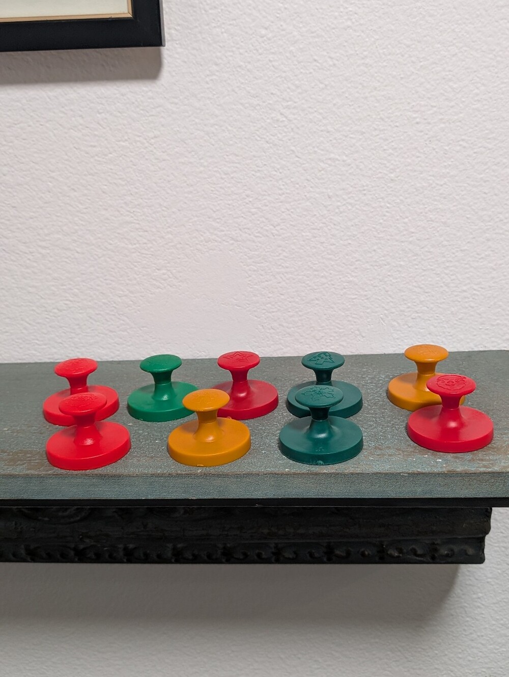 Lot of 9 Assorted Vintage Wilton Christmas Holiday Cookie Stamps Tree Bell Holly